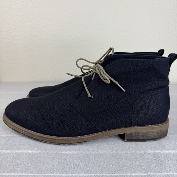 Men’s Perry Ellis Portfolio Tim II Canvas Lace Up Ankle Chukka Boots Black 13 - Picture 4 of 12